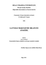 Research Papers 'Latvijas maksājumu bilances analīze', 1.