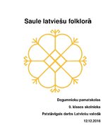 Research Papers 'Saule latviešu folklorā', 1.