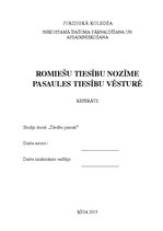 Research Papers 'Romiešu tiesību nozīme pasaules tiesību vēsturē', 1.