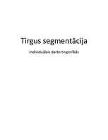 Summaries, Notes 'Tirgus segmentācija', 1.