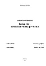 Research Papers 'Korupcija - sociālekonomiska problēma', 1.