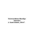 Research Papers 'Eksistenciālisma filosofijas izpausmes A.Kamī romānā "Mēris"', 1.