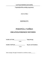 Research Papers 'Personāla vadības organizatoriskās metodes', 1.