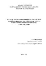 Term Papers 'Rakstīto avotu izmantošana skolēnu kritiskās domāšanas prasmju veicināšanai latv', 1.