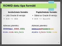 Presentations 'Urowid un Rowid datu tipu lietošana', 3.