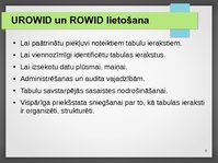 Presentations 'Urowid un Rowid datu tipu lietošana', 5.
