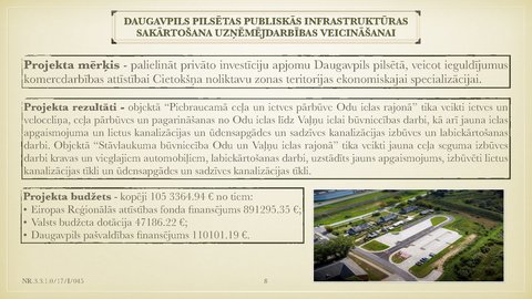 Presentations 'Daugavpils pilsētas īstenoto projektu analīze', 8.