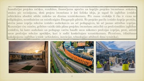 Presentations 'Daugavpils pilsētas īstenoto projektu analīze', 11.