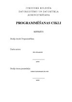 Summaries, Notes 'Programmēšanas cikli', 1.