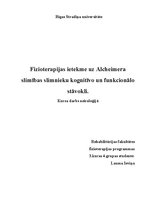 Research Papers 'Fizioterapijas ietekme uz Alcheimera slimības slimnieku kognitīvo un funkcionālo', 1.