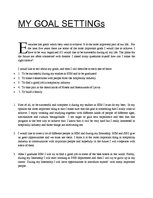 Essays 'My Goal Settings', 1.