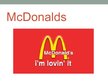 Presentations 'Fast Food Restaurants. "McDonalds"', 2.