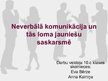 Presentations 'Neverbālā komunikācija un tās loma jauniešu saskarsmē', 1.