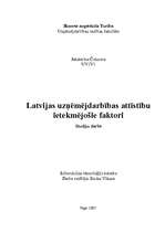 Research Papers 'Latvijas uzņēmējdarbības attīstību ietekmējošie faktori', 1.