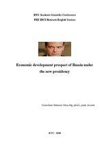 Research Papers 'Economic Development Prospect of Russia Under the New Presidency', 1.