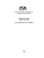 Research Papers 'AS "Softex Latvia" darbība', 1.