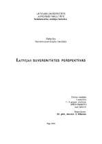 Research Papers 'Latvijas suverinetātes perspektīvas', 1.