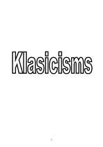 Research Papers 'Klasicisms', 1.