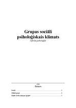 Research Papers 'Grupas sociāli psiholoģiskais klimats', 1.