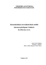 Term Papers 'Ekonomiskākais un kvalitatīvākais mobilā interneta pieslēgums Valmierā', 1.