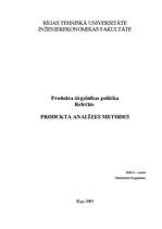 Research Papers 'Produkta analīzes metodes', 1.