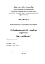 Research Papers 'Spēkratu ekspluatācijas izmaksas uzņēmumā SIA "AMG Latvia"', 1.