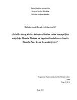 Research Papers 'Saistība starp ideālas dzīves un ideālas valsts koncepcijām sengrieķu filosofu s', 1.