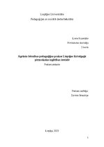 Practice Reports 'Agrīnās bērnības pedagoģijas prakse Liepājas Kristīgajā pirmsskolas izglītības i', 1.