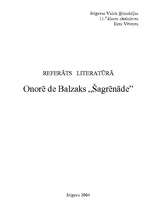 Research Papers 'Onorē de Balzaks "Šagrenāde"', 1.