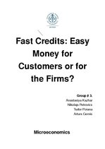 Research Papers 'Fast Credits: Easy Money for Customers or for the Firms?', 1.