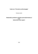 Samples 'Matemātisko priekšstatu attīstīšana pirmsskolā bērniem ar GAT
Ģeometrisko formu', 1.