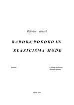 Research Papers 'Baroka, rokoko un klasicisma mode', 1.