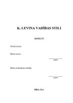 Research Papers 'K.Levina vadības stili', 1.