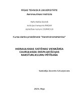 Research Papers 'Hidrauliskas sistēmas vienkārša cauruļvada ekspluatācijas raksturlielumu pētīšan', 1.