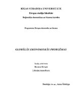 Summaries, Notes 'Globālās ekonomiskās problēmas', 1.