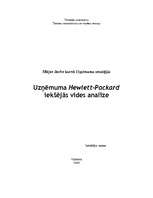 Summaries, Notes 'Uzņēmuma Hewlett-Packard iekšējās vides analīze', 1.