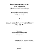 Summaries, Notes 'Starptautiskās finanšu institūcijas un Latvija', 1.