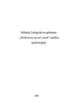 Research Papers 'Mihaila Ležepjokova grāmatas „Piedod sev un esi vesels” analīze', 1.