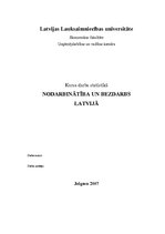 Research Papers 'Nodarbinātība un bezdarbs Latvijā', 1.