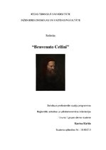 Research Papers 'Benvenuto Cellini', 1.