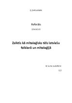 Research Papers 'Zalktis kā mitoloģisks tēls latviešu folklorā un mitoloģijā', 1.