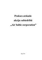 Practice Reports 'Prakses atskaite akciju sabiedrībā "Air Baltic corporation"', 2.