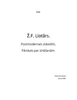 Essays 'Ž.F.Liotārs "Postmodernais stāvoklis. Pārskats par zināšanām"', 1.