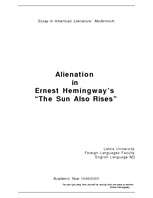 Essays 'Alienation in E.Hemingway's "The Sun Also Rises"', 1.