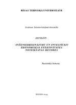 Research Papers 'Inženierrisinājumu un investīciju ekonomiskās efektivitātes noteikšanas metodes', 1.