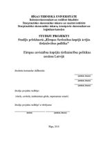 Research Papers 'Eiropas Savienības kopējās tirdzniecības politikas nozīme Latvijā', 1.