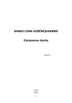 Essays 'Banku loma uzņēmējdarbībā', 1.