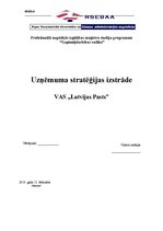 Practice Reports 'Uzņēmuma stratēģijas izstrāde VAS "Latvijas Pasts"', 1.