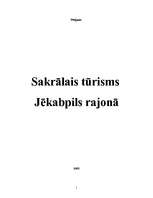 Research Papers 'Sakrālais tūrisms Jēkabpils rajonā', 1.