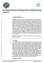 Research Papers 'Biomechanical behavior of biological tissue at different loading conditions', 1.